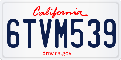 CA license plate 6TVM539