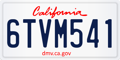 CA license plate 6TVM541