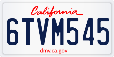 CA license plate 6TVM545