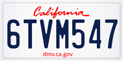 CA license plate 6TVM547