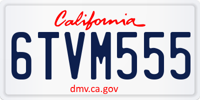 CA license plate 6TVM555