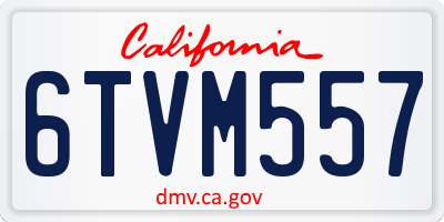 CA license plate 6TVM557