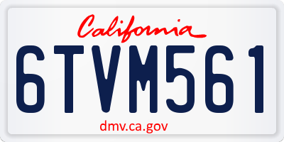 CA license plate 6TVM561