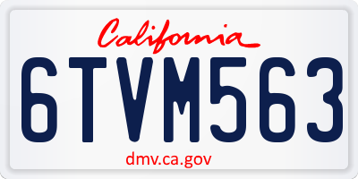 CA license plate 6TVM563