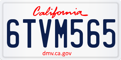 CA license plate 6TVM565