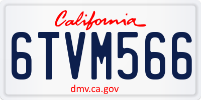 CA license plate 6TVM566