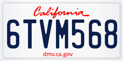 CA license plate 6TVM568