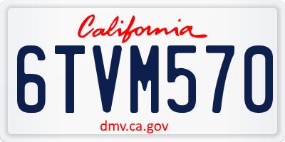 CA license plate 6TVM570