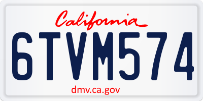 CA license plate 6TVM574