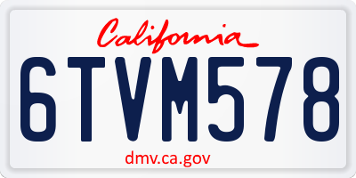 CA license plate 6TVM578