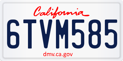 CA license plate 6TVM585