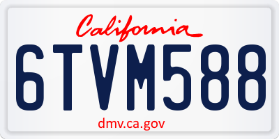 CA license plate 6TVM588