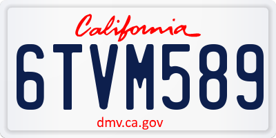 CA license plate 6TVM589