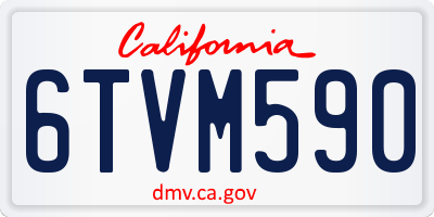 CA license plate 6TVM590