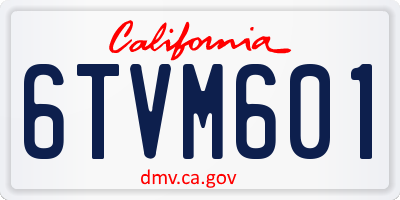 CA license plate 6TVM601