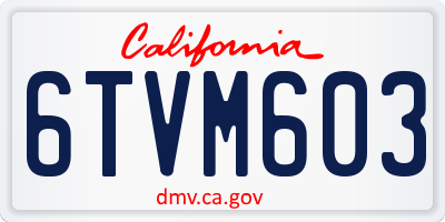 CA license plate 6TVM603