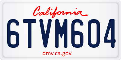 CA license plate 6TVM604