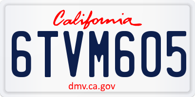 CA license plate 6TVM605