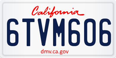 CA license plate 6TVM606