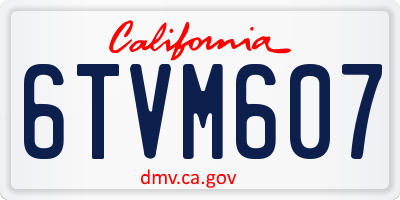 CA license plate 6TVM607