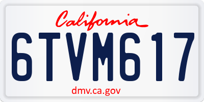 CA license plate 6TVM617