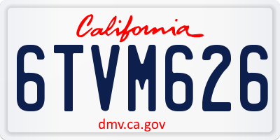 CA license plate 6TVM626