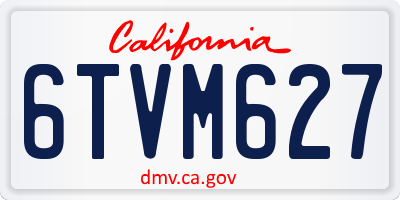 CA license plate 6TVM627