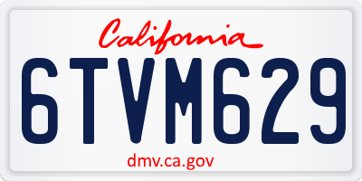 CA license plate 6TVM629