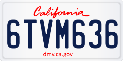 CA license plate 6TVM636