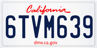 CA license plate 6TVM639