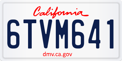 CA license plate 6TVM641