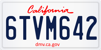 CA license plate 6TVM642