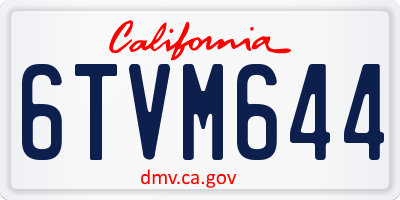 CA license plate 6TVM644