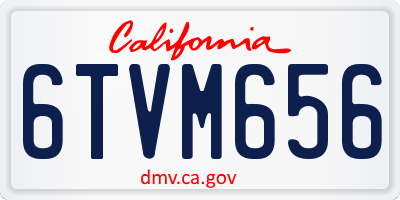 CA license plate 6TVM656