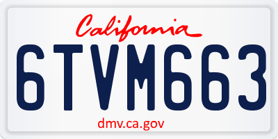 CA license plate 6TVM663