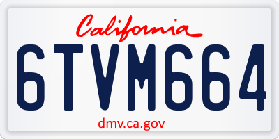 CA license plate 6TVM664