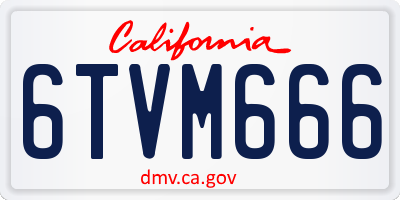 CA license plate 6TVM666