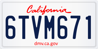 CA license plate 6TVM671