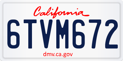 CA license plate 6TVM672