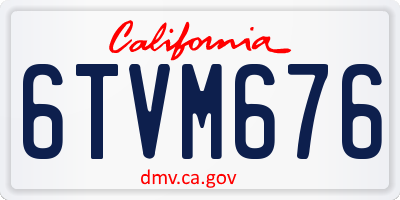 CA license plate 6TVM676