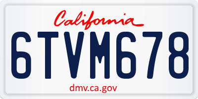 CA license plate 6TVM678