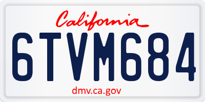 CA license plate 6TVM684