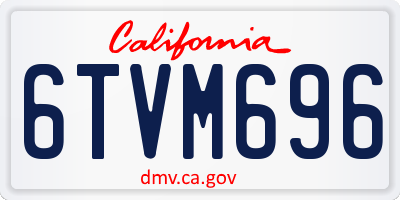 CA license plate 6TVM696