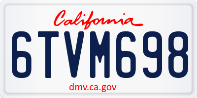 CA license plate 6TVM698