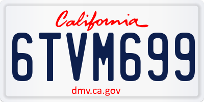 CA license plate 6TVM699