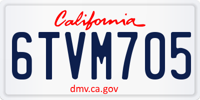 CA license plate 6TVM705