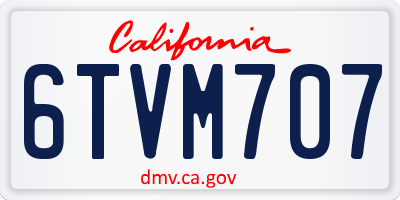 CA license plate 6TVM707