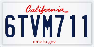 CA license plate 6TVM711