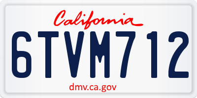 CA license plate 6TVM712