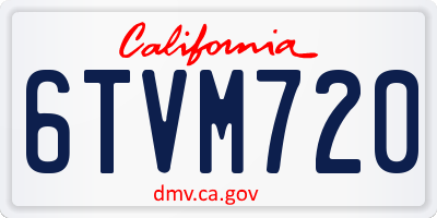 CA license plate 6TVM720